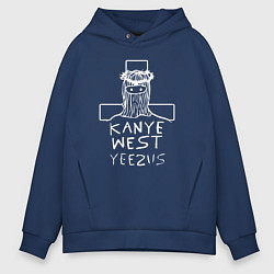Толстовка оверсайз мужская Kanye west - kanye west yeezus, цвет: тёмно-синий