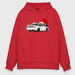 Толстовка оверсайз мужская Nissan Silvia S14 Sr20 Japan Car, цвет: красный