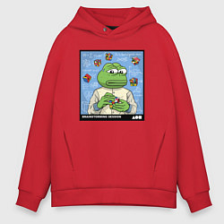 Толстовка оверсайз мужская Pepe brainshtorm, цвет: красный