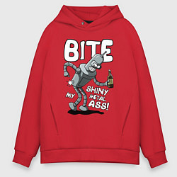 Толстовка оверсайз мужская Bender - Bite my ass, цвет: красный