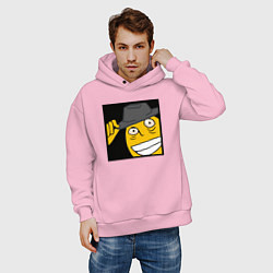 Толстовка оверсайз мужская Рофлан здарова, цвет: светло-розовый — фото 2