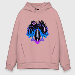 Толстовка оверсайз мужская Сон Джин Ву - поднятие уровня в одиночку, цвет: пыльно-розовый