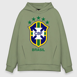 Толстовка оверсайз мужская Brasil CBF, цвет: авокадо
