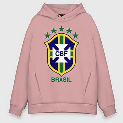 Толстовка оверсайз мужская Brasil CBF, цвет: пыльно-розовый
