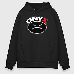 Толстовка оверсайз мужская Onyx - black logo, цвет: черный