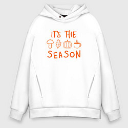 Толстовка оверсайз мужская Осенний сезон, цвет: белый