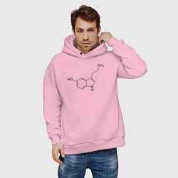 Толстовка оверсайз мужская Серотонинчик, цвет: светло-розовый — фото 2