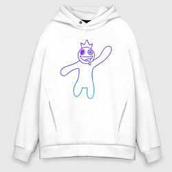 Толстовка оверсайз мужская Роблокс: Синий неон, цвет: белый
