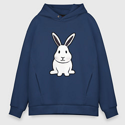 Толстовка оверсайз мужская Снежный кролик, цвет: тёмно-синий