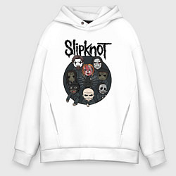 Толстовка оверсайз мужская Slipknot art fan, цвет: белый
