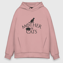 Толстовка оверсайз мужская Мать котов, цвет: пыльно-розовый