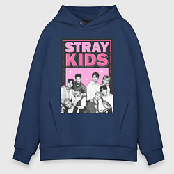 Толстовка оверсайз мужская Stray Kids boy band, цвет: тёмно-синий
