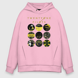 Мужское худи оверсайз Twenty One Pilots коллаж