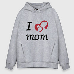 Толстовка оверсайз мужская Mom - Love You, цвет: меланж