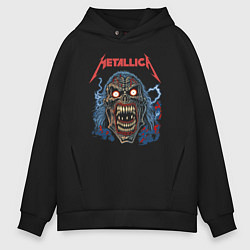 Толстовка оверсайз мужская Metallica skull, цвет: черный