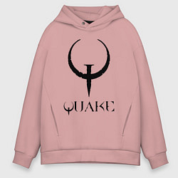 Толстовка оверсайз мужская Quake I logo, цвет: пыльно-розовый