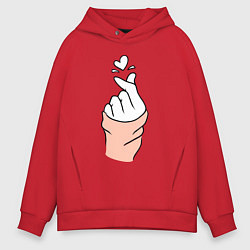 Толстовка оверсайз мужская Hand click, цвет: красный