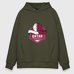 Толстовка оверсайз мужская Qatar football, цвет: хаки