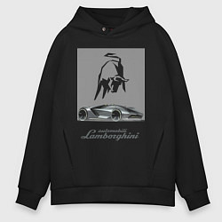Толстовка оверсайз мужская Lamborghini concept - Italy, цвет: черный