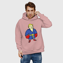 Толстовка оверсайз мужская Vault boy - boxer, цвет: пыльно-розовый — фото 2