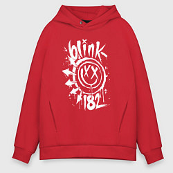 Толстовка оверсайз мужская Blink 182 logo, цвет: красный