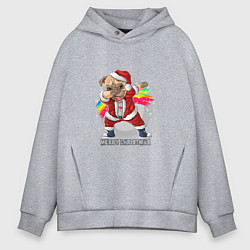 Толстовка оверсайз мужская Dog christmas, цвет: меланж