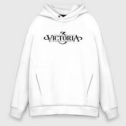 Толстовка оверсайз мужская Victoria 3 logo, цвет: белый
