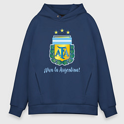 Толстовка оверсайз мужская Эмблема федерации футбола Аргентины, цвет: тёмно-синий