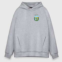 Толстовка оверсайз мужская Герб федерации футбола Аргентины, цвет: меланж