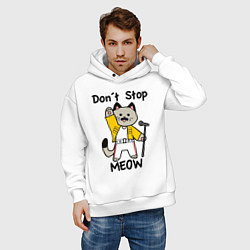 Толстовка оверсайз мужская Freddy MEOWcury, цвет: белый — фото 2