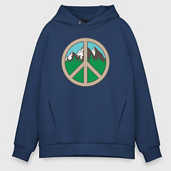 Толстовка оверсайз мужская Peace nature, цвет: тёмно-синий