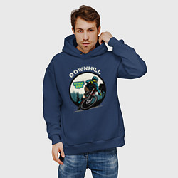 Толстовка оверсайз мужская Downhill Extreme Sport, цвет: тёмно-синий — фото 2