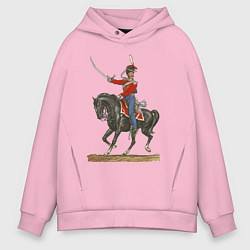 Толстовка оверсайз мужская Обер-офицер лейб-гвардии казачьего полка, цвет: светло-розовый