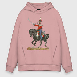 Толстовка оверсайз мужская Обер-офицер лейб-гвардии казачьего полка, цвет: пыльно-розовый