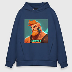 Толстовка оверсайз мужская Рыжий хулиган, цвет: тёмно-синий