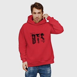 Толстовка оверсайз мужская BTS logo, цвет: красный — фото 2