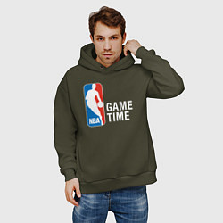 Толстовка оверсайз мужская Game time, цвет: хаки — фото 2