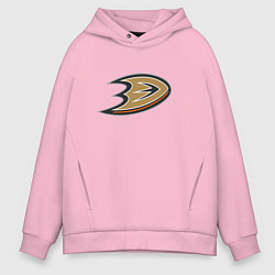 Толстовка оверсайз мужская Анахайм Дакс логотип, цвет: светло-розовый