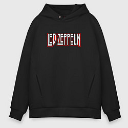 Толстовка оверсайз мужская Led Zeppelin логотип, цвет: черный