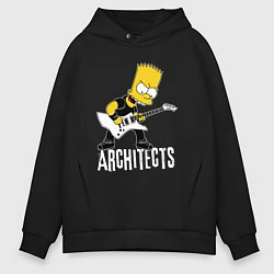Толстовка оверсайз мужская Architects Барт Симпсон рокер, цвет: черный