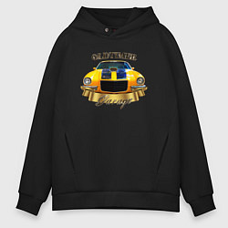 Толстовка оверсайз мужская Ретро автомобиль Chevrolet Camaro, цвет: черный