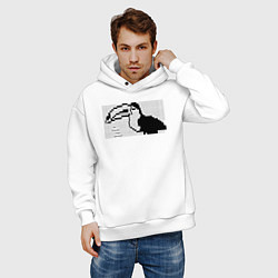 Толстовка оверсайз мужская Le toucan has arrived - Twitch ASCII art, цвет: белый — фото 2