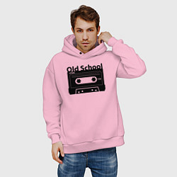 Толстовка оверсайз мужская Old school music, цвет: светло-розовый — фото 2