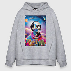 Толстовка оверсайз мужская Salvador Dali in space, цвет: меланж