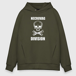 Толстовка оверсайз мужская Necrovag white division, цвет: хаки