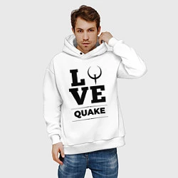 Толстовка оверсайз мужская Quake love classic, цвет: белый — фото 2
