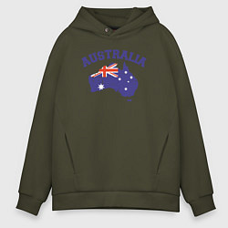 Толстовка оверсайз мужская Australia, цвет: хаки