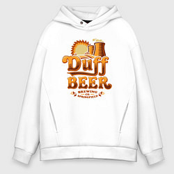 Толстовка оверсайз мужская Duff beer brewing, цвет: белый