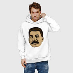 Толстовка оверсайз мужская Сталин СССР, цвет: белый — фото 2