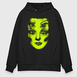 Толстовка оверсайз мужская Double lime face, цвет: черный